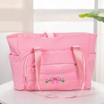 Personalised Floral Bow Multi-compartment Travel Bag with Embroidered Name and Elastic Strap Fitness Accessory Birthday Gift for Women Yoga Lovers