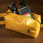 Personalisierte Ballett Silhouette Wasserdichtes Leder Kulturtasche mit Namen und tragbaren Griff Reise Essentials Geburtstag Geschenk für männliche Tanz