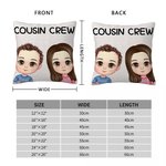 Personalisierte Multicolor Cousin Crew niedlichen Cartoon 1-5 Kinder werfen Kissenbezug mit Namen Home Decor Geburtstag Kindertag Geschenk für Jungen Mädchen