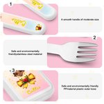 Personalisierte Cartoon kleine Prinzessin Bogen Food-safe Edelstahl Kid's Gabel Löffel Messer 3 Stück Besteck Set mit Namen und Fall Geburtstagsgeschenk für Mädchen
