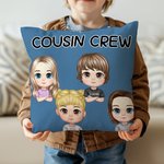 Personalisierte Multicolor Cousin Crew niedlichen Cartoon 1-5 Kinder werfen Kissenbezug mit Namen Home Decor Geburtstag Kindertag Geschenk für Jungen Mädchen