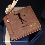 Portefeuille en cuir pour homme avec nom gravé et plusieurs fentes pour cartes Cadeau d'anniversaire pour homme