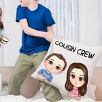 Personalisierte Multicolor Cousin Crew niedlichen Cartoon 1-5 Kinder werfen Kissenbezug mit Namen Home Decor Geburtstag Kindertag Geschenk für Jungen Mädchen