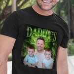 Camiseta personalizada con foto estilo retro con nombre y 1-5 fotos de niños Regalo de cumpleaños para el Día del Padre para hombre