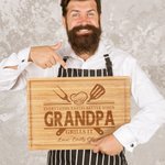 Personalized Engraved Grills It Spatula Fork FSC Bamboo Charcuterie Cutting Board with Juice Groove Ship from USA Father's Day Gift for Dad Grandpa
