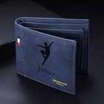 Portefeuille en cuir pour homme avec nom gravé et plusieurs fentes pour cartes Cadeau d'anniversaire pour homme