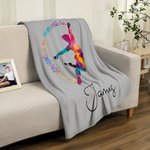 Personalisierte Aquarell männliche Ballett Silhouette weiche Decke mit Namen Raumdekoration Geburtstag Tanz-Team Geschenk für männliche Ballett-Tänzer
