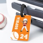 Personalized Cartoon Ball Sports Character Multicolor Luggage Tag with Name and Number Travel Accessories Birthday Gift for Ball Sports Lovers