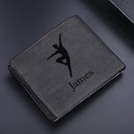 Portefeuille en cuir pour homme avec nom gravé et plusieurs fentes pour cartes Cadeau d'anniversaire pour homme