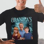 Camiseta personalizada con foto estilo retro con nombre y 1-5 fotos de niños Regalo de cumpleaños para el Día del Padre para hombre