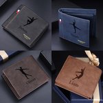 Portefeuille en cuir pour homme avec nom gravé et plusieurs fentes pour cartes Cadeau d'anniversaire pour homme