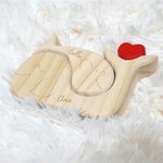 Rompecabezas de madera personalizado con familia de ballenas con corazón y nombres decoración de escritorio regalo del Día de la Madre para familia