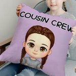Personalisierte Multicolor Cousin Crew niedlichen Cartoon 1-5 Kinder werfen Kissenbezug mit Namen Home Decor Geburtstag Kindertag Geschenk für Jungen Mädchen