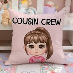 Personalisierte Multicolor Cousin Crew niedlichen Cartoon 1-5 Kinder werfen Kissenbezug mit Namen Home Decor Geburtstag Kindertag Geschenk für Jungen Mädchen