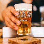 Gepersonaliseerd Beste Vader Ooit 16 oz Bierglas met Foto's Namen Vaderdag Verjaardag Waardering Geschenk voor Papa Grootvader Likeurliefhebbers