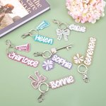 Personalisierte Glitter Bow Ribbon Cheering Horns Charm Schlüsselanhänger mit Namen Sport Team Geburtstag Geschenk für Cheerleader