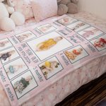 Couverture douce personnalisée avec photos de bébé de 1 à 12 mois avec nom et date Décoration de chambre Cadeau d'anniversaire pour bébé
