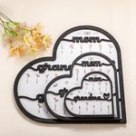Personalized First Mom Then Grandma Now Great Grandma Wooden Sign with Birth Flowers and Names Mother's Day Birthday Gift for Mom Grandma