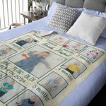 Couverture douce personnalisée avec photos de bébé de 1 à 12 mois avec nom et date Décoration de chambre Cadeau d'anniversaire pour bébé