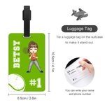 Personalized Cartoon Ball Sports Character Multicolor Luggage Tag with Name and Number Travel Accessories Birthday Gift for Ball Sports Lovers