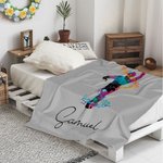Personalisierte Aquarell männliche Ballett Silhouette weiche Decke mit Namen Raumdekoration Geburtstag Tanz-Team Geschenk für männliche Ballett-Tänzer