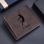 Portefeuille en cuir pour homme avec nom gravé et plusieurs fentes pour cartes Cadeau d'anniversaire pour homme