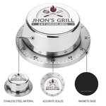 Personalized BBQ Master Kitchenware Flame Stainless Steel Magnetic Kitchen Timer with Name Birthday Father's Day Gift for Dad Cooking Enthusiast
