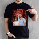 Camiseta personalizada con foto estilo retro con nombre y 1-5 fotos de niños Regalo de cumpleaños para el Día del Padre para hombre