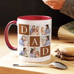 Personalisierte Dad 6 Fotos Collage 11 oz 15 oz Keramik Kaffeebecher Home Decor Geburtstag Vatertag Geschenk für Papa