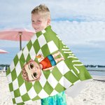 Gepersonaliseerde Gestreepte Geruite Oversized Sneldrogende Strandhanddoek met Naam Zomer Vakantie Verjaardagscadeau voor Familie Vrienden