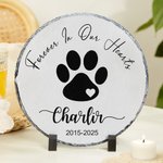 Gepersonaliseerde Forever In Our Heart Pet Paw Print Tuinsteen met Tekst en Frame Staat Gedenkteken Sympathie Verlies van Huisdier Cadeau voor Kat Hond Huisdier Liefhebbers