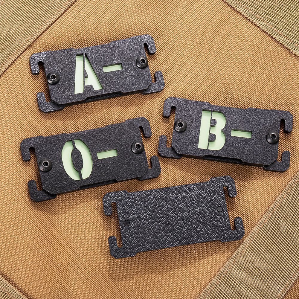Personalisierte leuchtende Blutgruppe Notfall medizinische Informationen Molle Indikator EDC Gear taktische Überleben Accessoire Geschenk für Outdoor-Enthusiasten 8