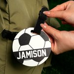 Personalized Soccer Name Luggage Bag Tag with Adjustable Strap Charm Accessories Birthday Team Gift for Soccer Players Lovers