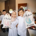 Personalised Eid Mubarak Moon Drawstring Canvas Treat Bag with Name Ramadan Stocking Stuffer Eid Gift for Kids