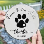 Gepersonaliseerde Forever In Our Heart Pet Paw Print Tuinsteen met Tekst en Frame Staat Gedenkteken Sympathie Verlies van Huisdier Cadeau voor Kat Hond Huisdier Liefhebbers