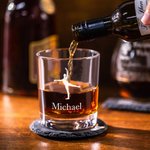 Personalisierte Ballett Silhouette Whiskey Glas mit Namen Home Kitchen Decor Team Geburtstag Geschenk für männliche Tänzer Weinliebhaber
