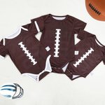 Personalized American Football Sport Quick-drying Baby Bodysuit with Name and Number Baby Shower Birthday Gift for Newborns