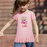 Personalised Embroidered Love Letter Puppy 100% Cotton Baby Romper Puff T-shirt with Name Birthday Valentine's Day Gift for Boys Girls