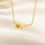 Collana personalizzata con pietra di nascita fiore di nascita Gioielli floreali Compleanno Anniversario Regalo per la festa della mamma per le donne
