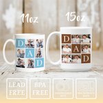 Personalisierte Dad 6 Fotos Collage 11 oz 15 oz Keramik Kaffeebecher Home Decor Geburtstag Vatertag Geschenk für Papa