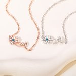Collana personalizzata con pietra di nascita fiore di nascita Gioielli floreali Compleanno Anniversario Regalo per la festa della mamma per le donne