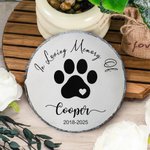 Gepersonaliseerde Forever In Our Heart Pet Paw Print Tuinsteen met Tekst en Frame Staat Gedenkteken Sympathie Verlies van Huisdier Cadeau voor Kat Hond Huisdier Liefhebbers
