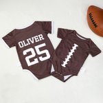 Personalized American Football Sport Quick-drying Baby Bodysuit with Name and Number Baby Shower Birthday Gift for Newborns