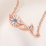 Collana personalizzata con pietra di nascita fiore di nascita Gioielli floreali Compleanno Anniversario Regalo per la festa della mamma per le donne