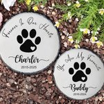 Gepersonaliseerde Forever In Our Heart Pet Paw Print Tuinsteen met Tekst en Frame Staat Gedenkteken Sympathie Verlies van Huisdier Cadeau voor Kat Hond Huisdier Liefhebbers