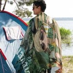 Spersonalizowany ręcznik plażowy My Campfire Tent Cartoon Character Szybkoschnący ręcznik plażowy z mikrofibry z imieniem Letnia plaża Niezbędny prezent urodzinowy dla rodziny