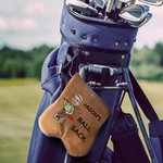 Personalized Cartoon Character Face Photo Suede Golf Ball and Tee Storage Bag Sack with Name Golf Accessories Birthday Gift for Golf Lovers