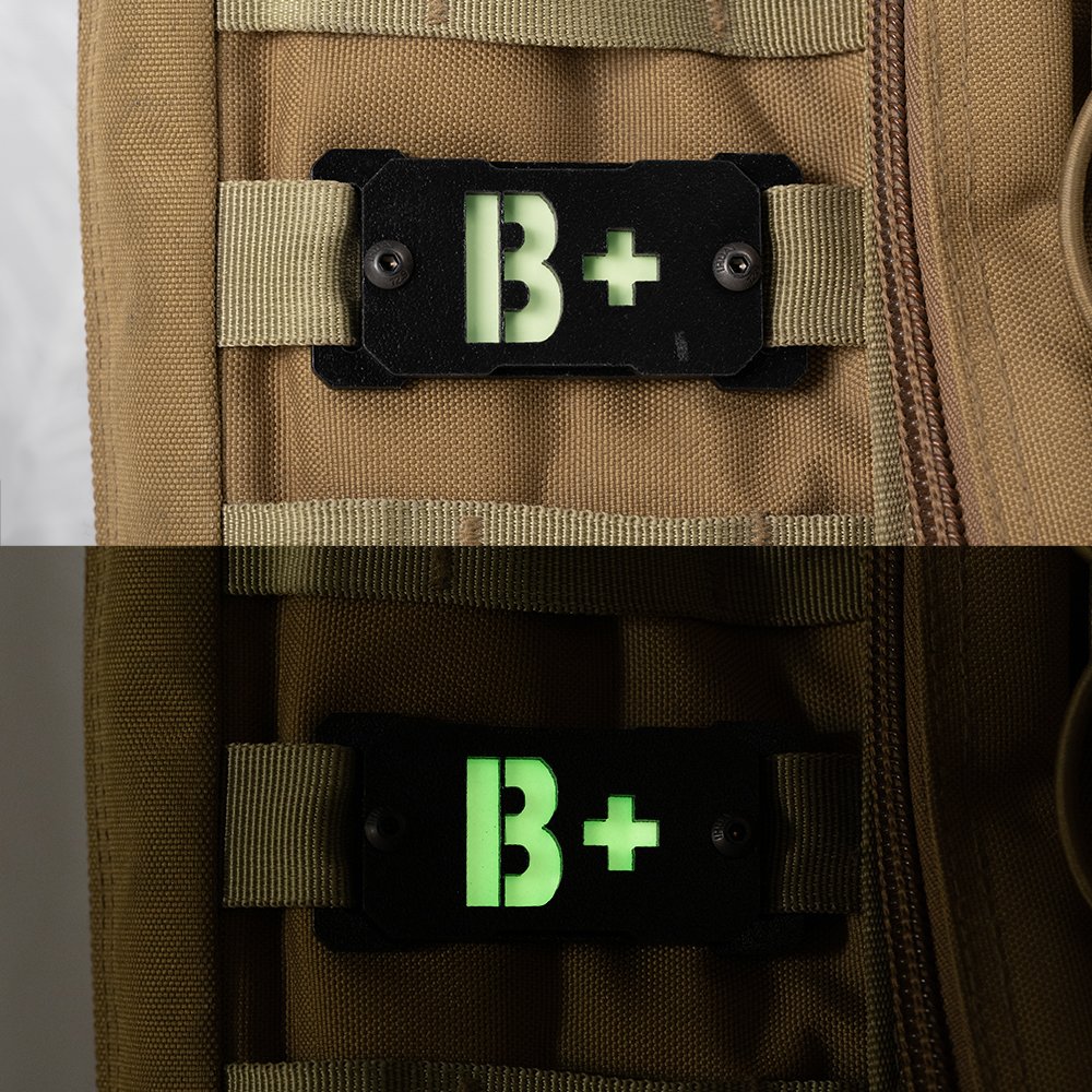 Personalisierte leuchtende Blutgruppe Notfall medizinische Informationen Molle Indikator EDC Gear taktische Überleben Accessoire Geschenk für Outdoor-Enthusiasten 4