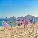 Gepersonaliseerde Gestreepte Geruite Oversized Sneldrogende Strandhanddoek met Naam Zomer Vakantie Verjaardagscadeau voor Familie Vrienden