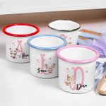 Taza esmaltada personalizada de 12 oz con nombre e inicial para niños amantes del ballet.
